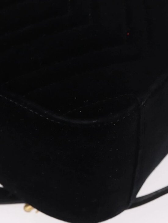 GUCCI GG Marmont Backpack Velor Black Gold 524568 Auth main image 5